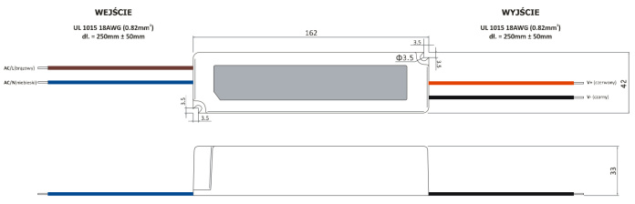 Rysunek techniczny zasilacza GPV-60-12